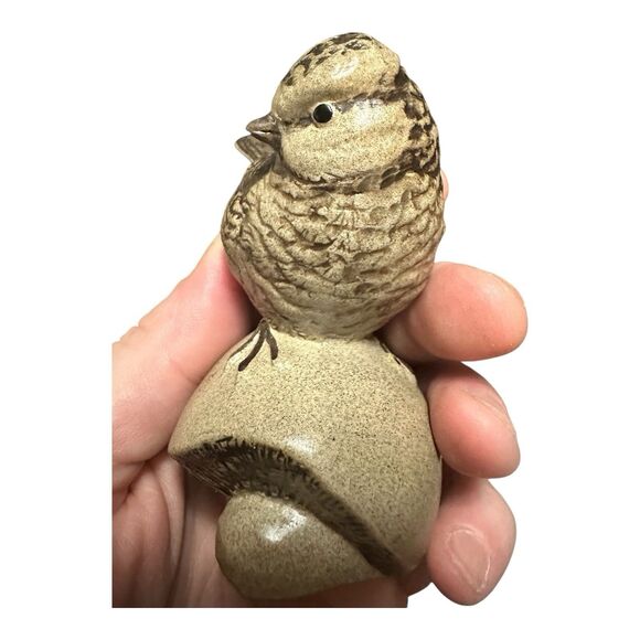 POOLE POTTERY STONEWARE BIRD - BLUE TIT ON MUSHROOM - Picture 12 of 16